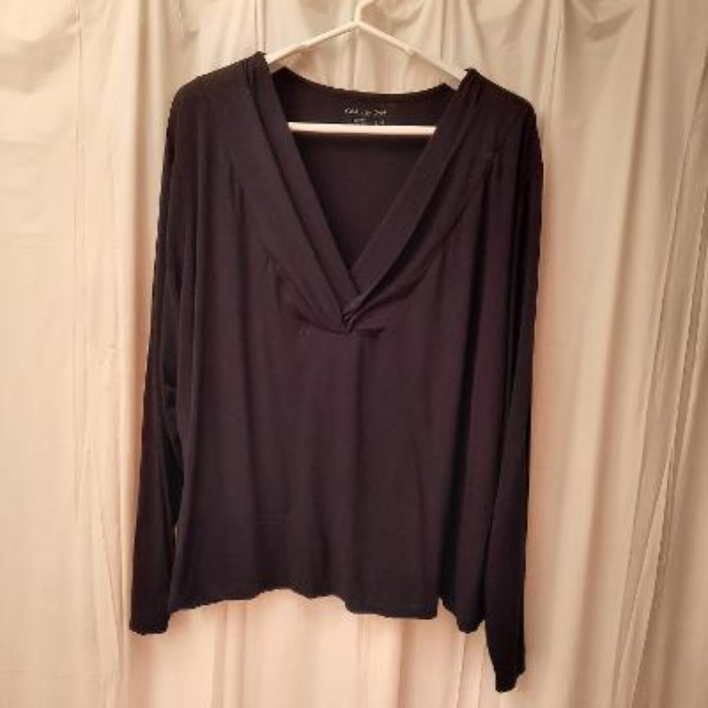 Coldwater Creek Black  Double Vneck top 3X